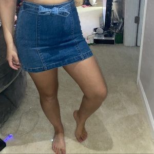 Denim mini skirt